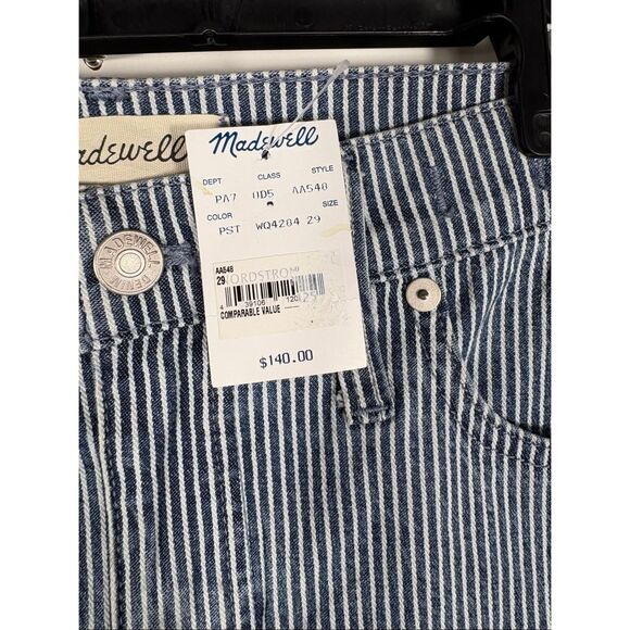 Madewell mid rise 9” skinny railroad stripe jeans size 29 - Picture 14 of 14